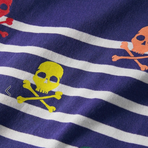 BODEN NWT AUTHENTIC BRETON STRIPES NAVY/WHITE 100% COTTON SKULL DESIGN TSHIRT - Picture 4 of 10
